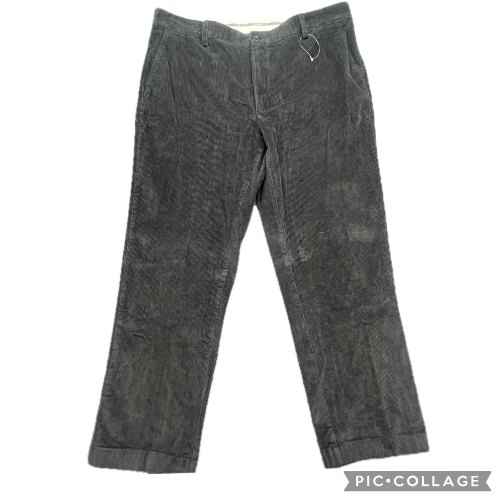L.L.Bean Men's Classic Fit Corduroy Pants Gray 40x30 Cotton Blend Casual